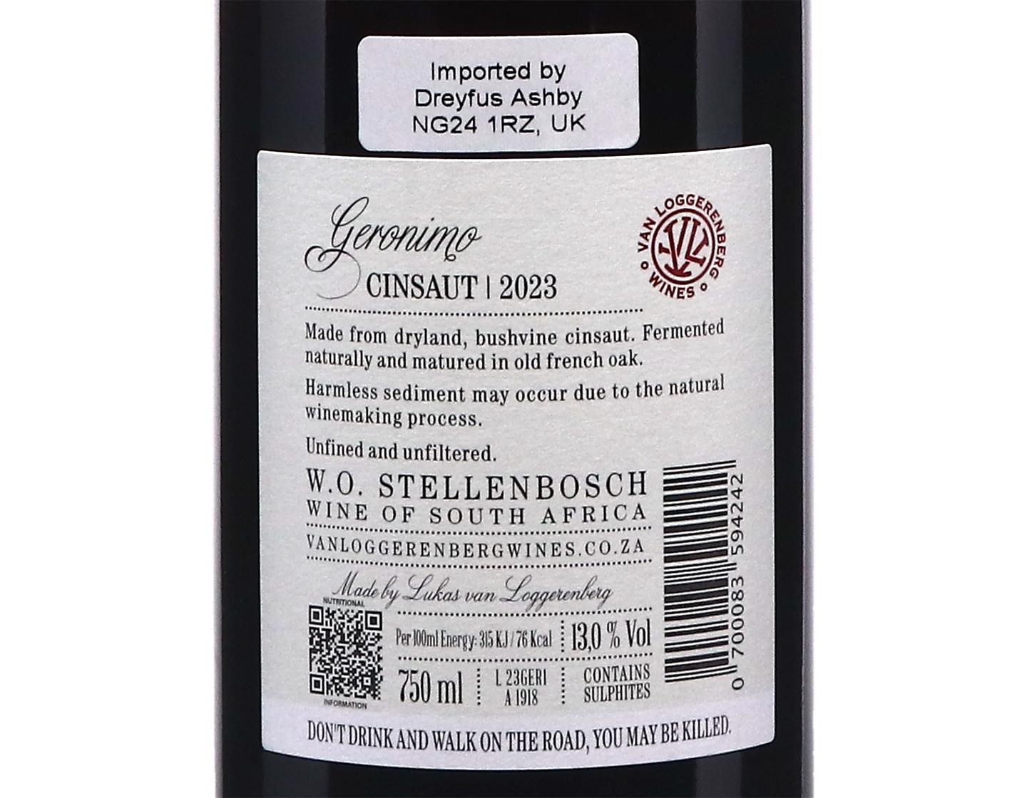 Van Loggerenberg 'Geronimo' Cinsault, Stellenbosch 2023