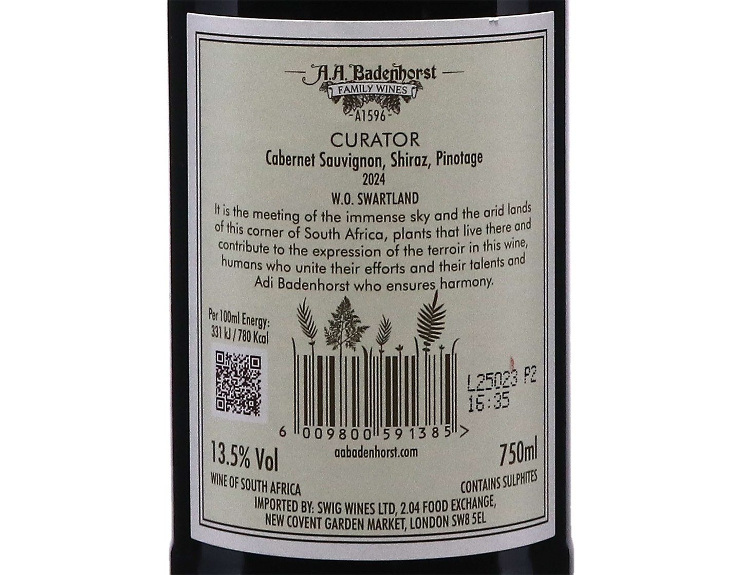 A A Badenhorst Curator Red Coastal Region 2024