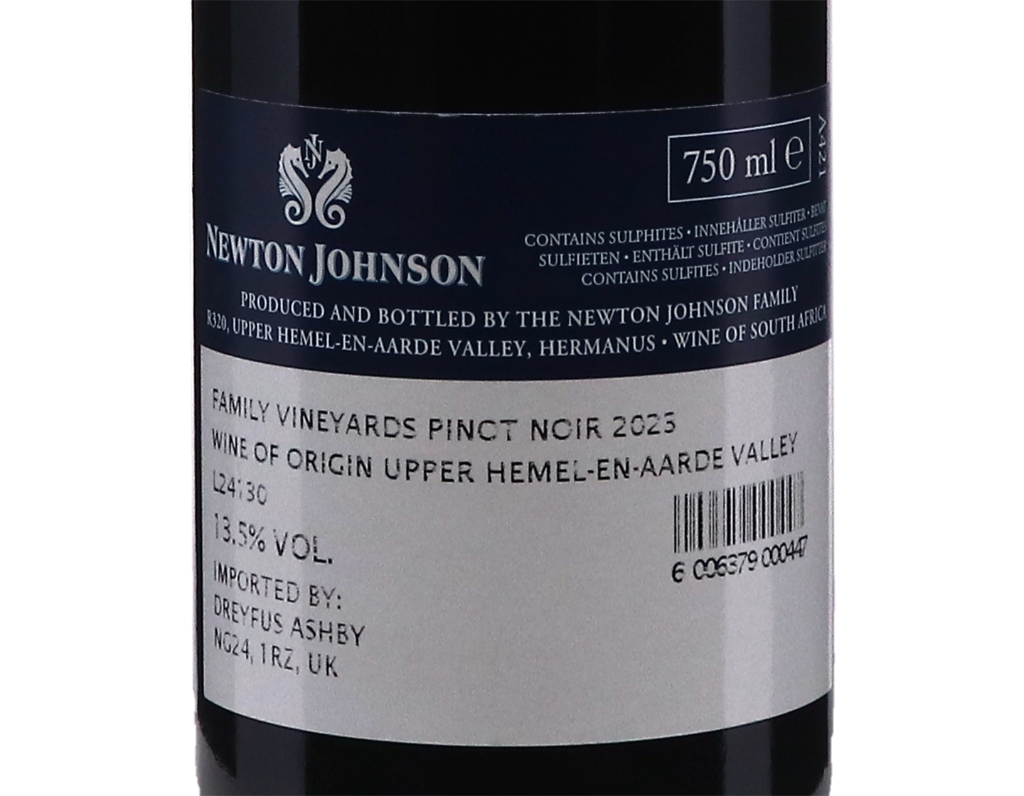 Newton Johnson Family Vineyards Pinot Noir Upper Hemel en Aarde Valley 2023