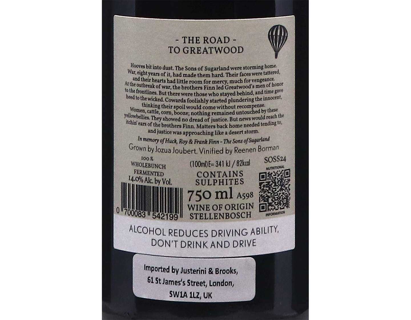 Sons of Sugarland Syrah, Stellenbosch 2024