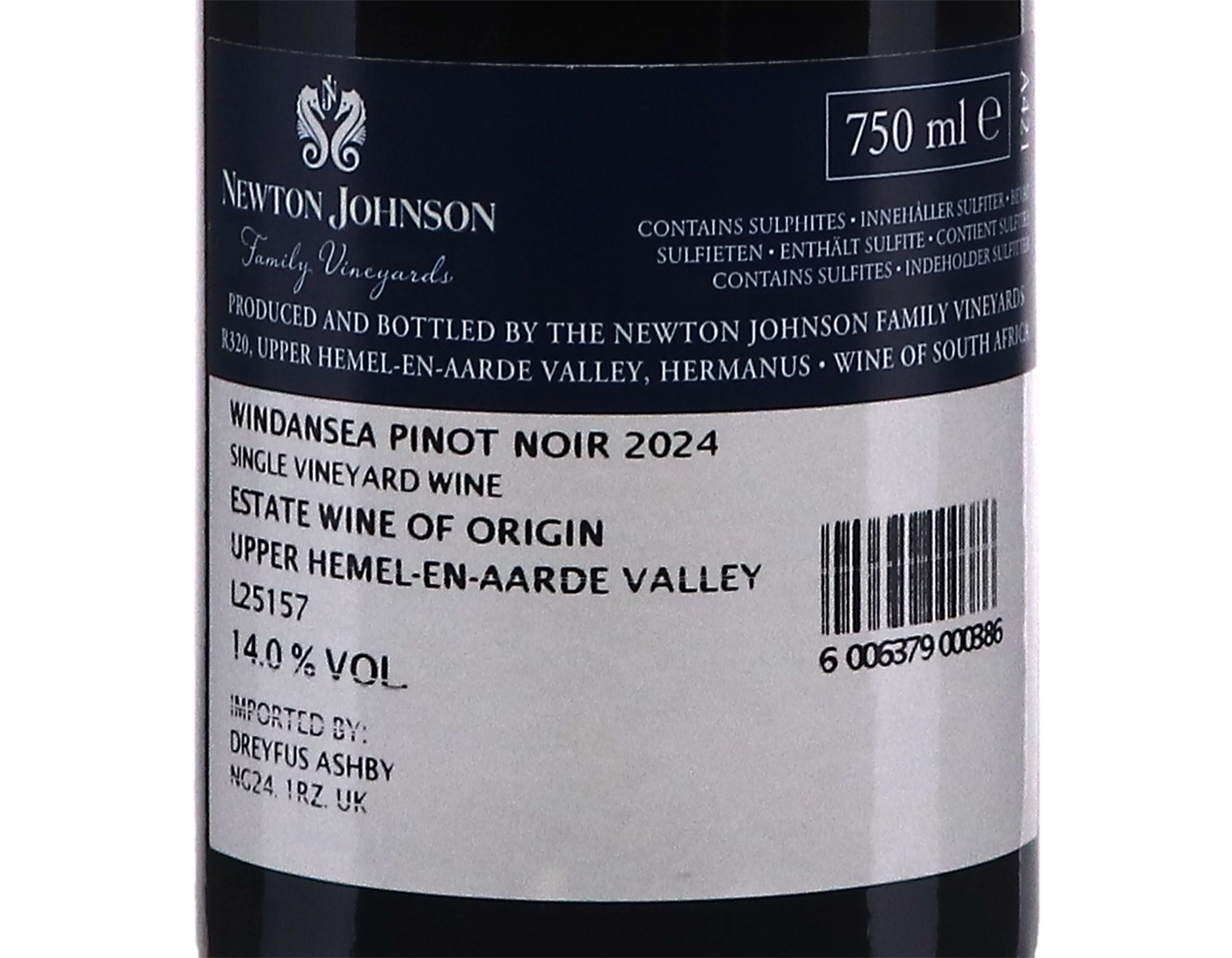 Newton Johnson Windansea Pinot Noir Upper Hemel en Aarde Valley 2024