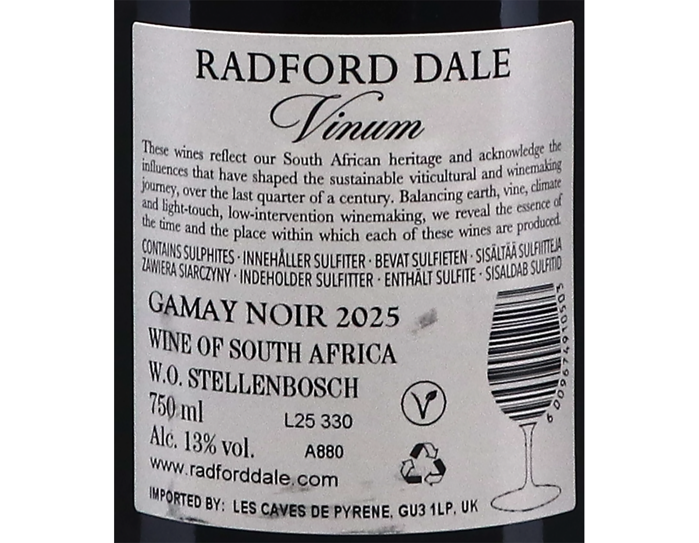 Radford Dale Vinum Gamay Stellenbosch 2025