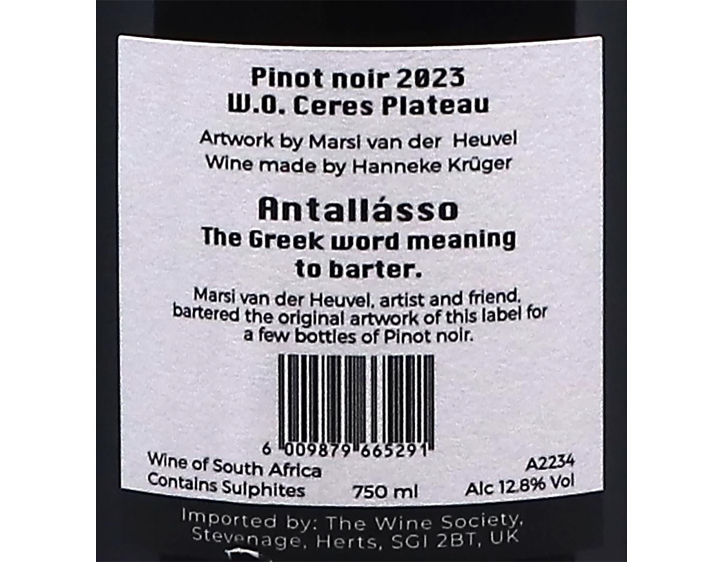 Pinot Noir Ceres Plateau Antallasso by Hanneke Kruger 2023