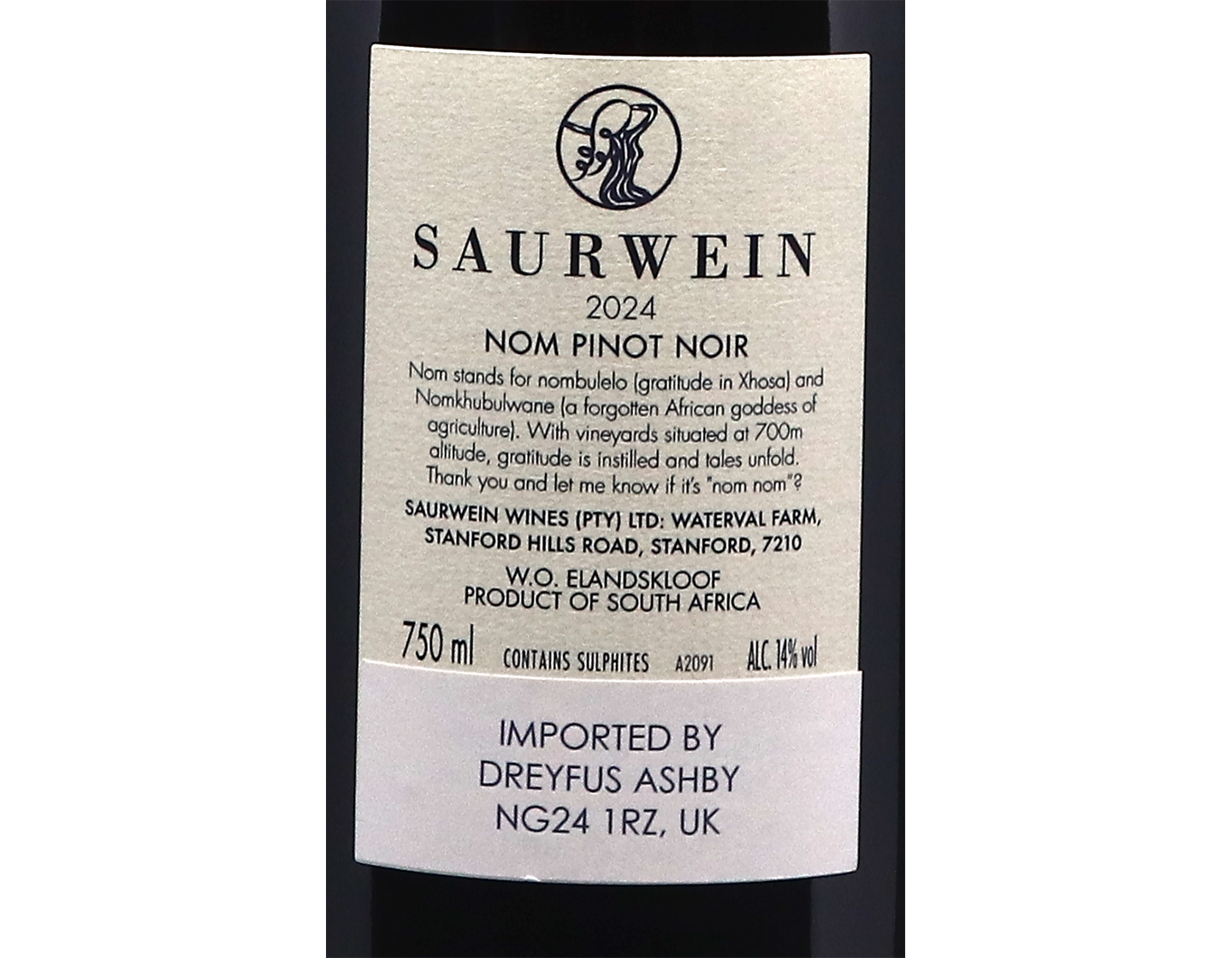Jessica Saurwein Nom Pinot Noir Elandskloof 2024