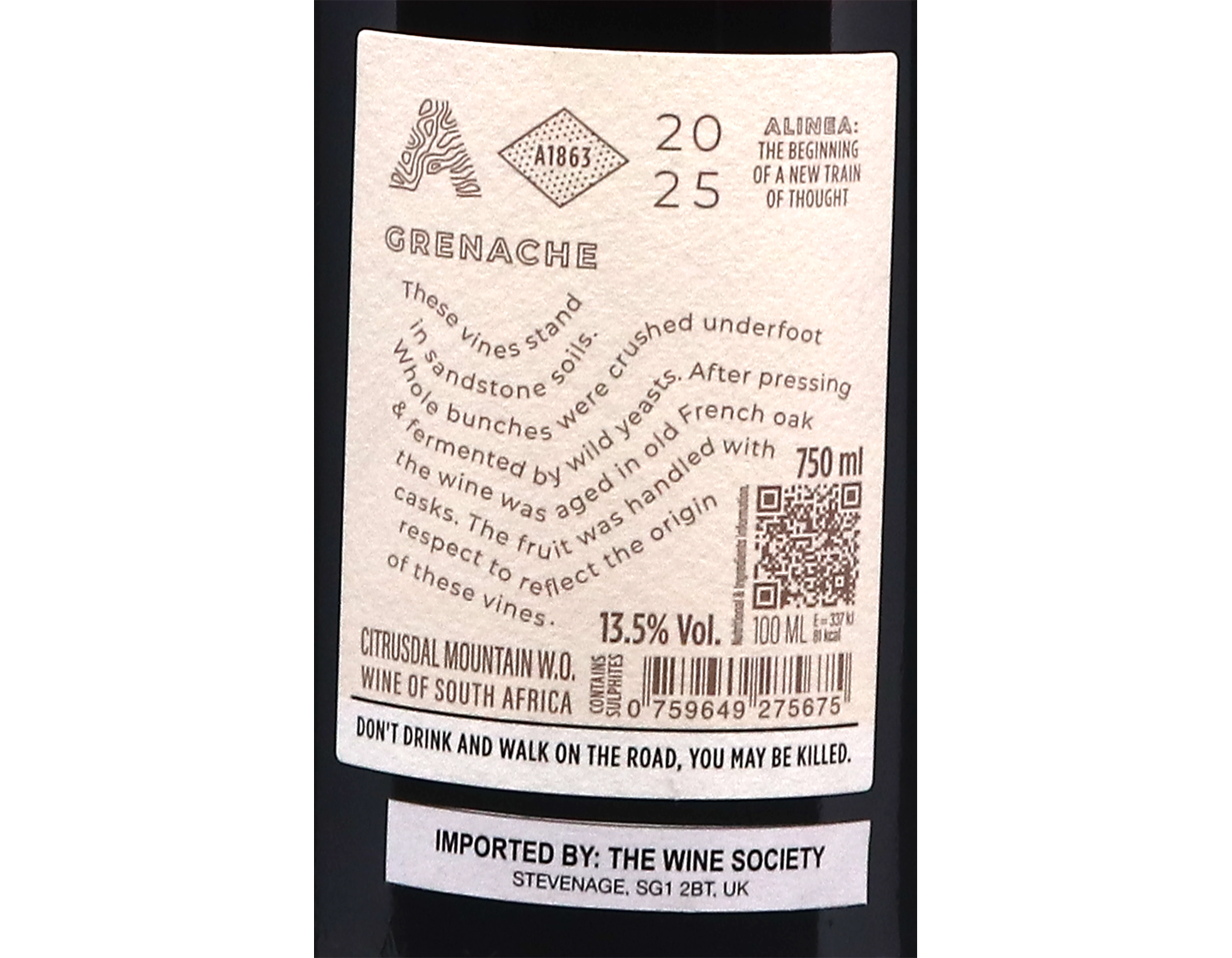 Alinea Grenache Citrusdal Mountain 2025