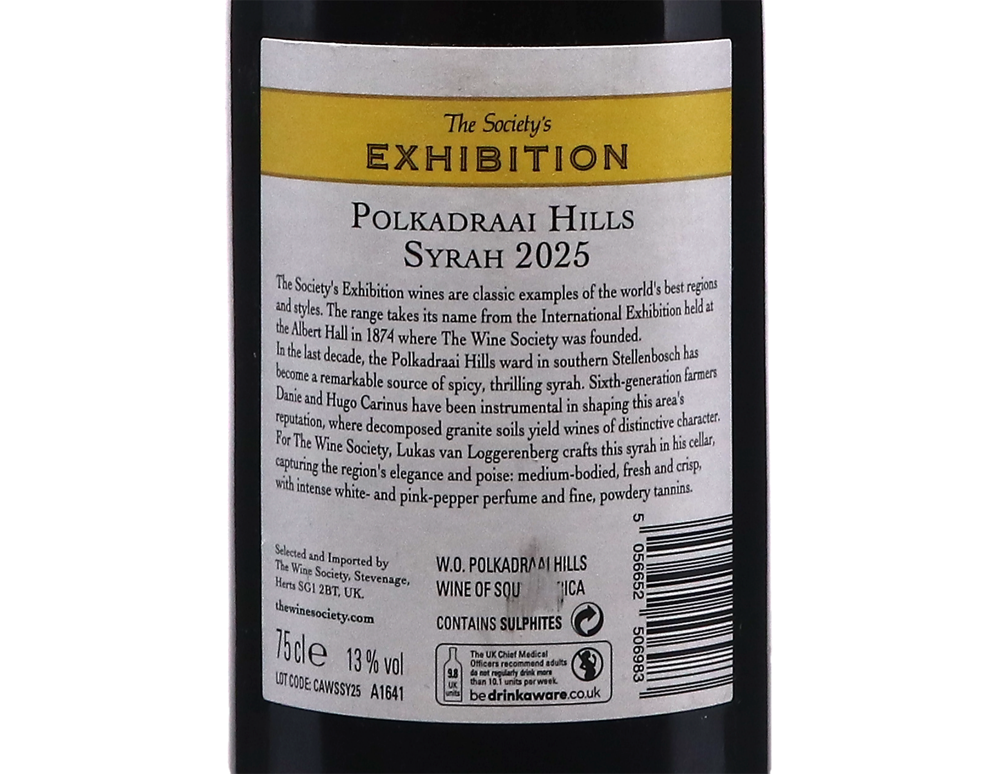 The Society's Exhibition Syrah Polkadraai Hills 2025