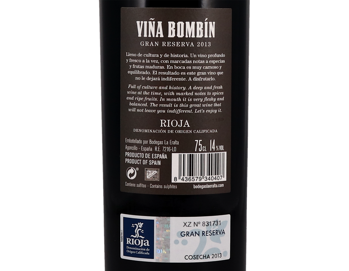 Viña Bombín Gran Reserva, Rioja 2013