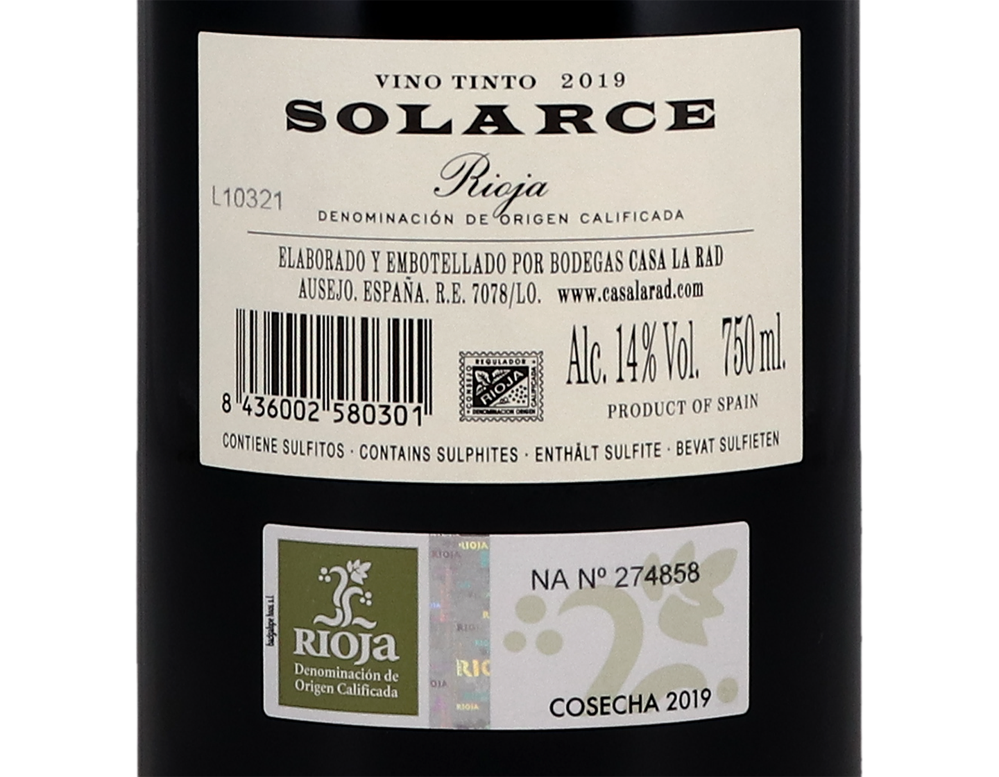 Casa La Rad Solarce, Rioja 2019
