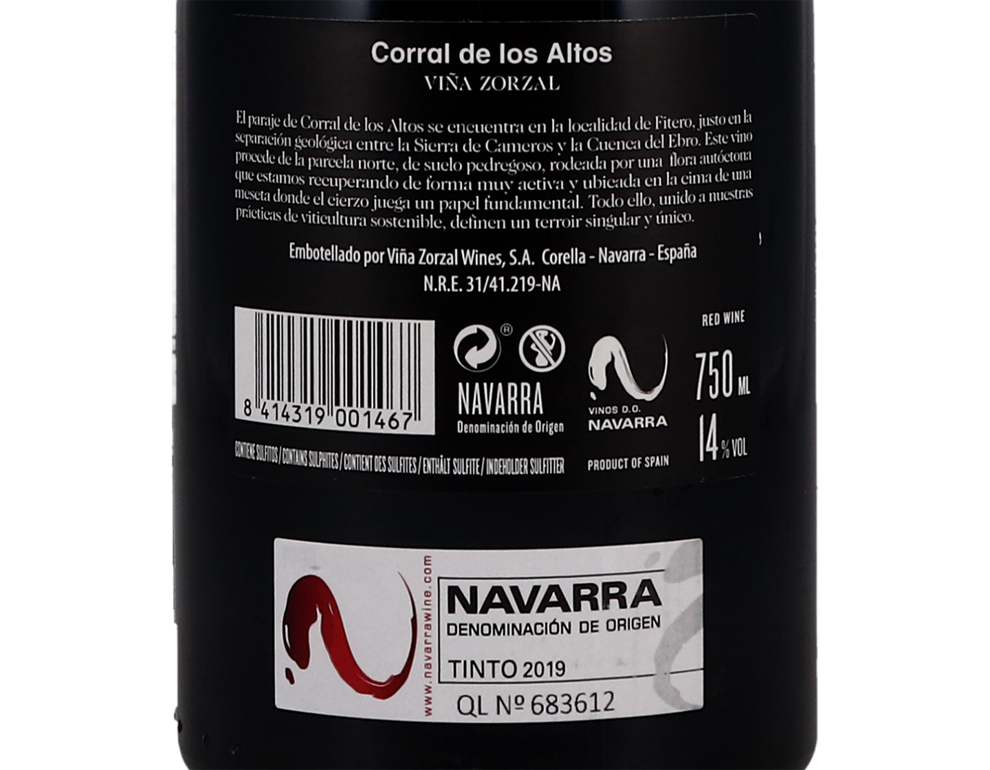 Vina Zorzal Corral de Altos Garnacha Navarra 2019