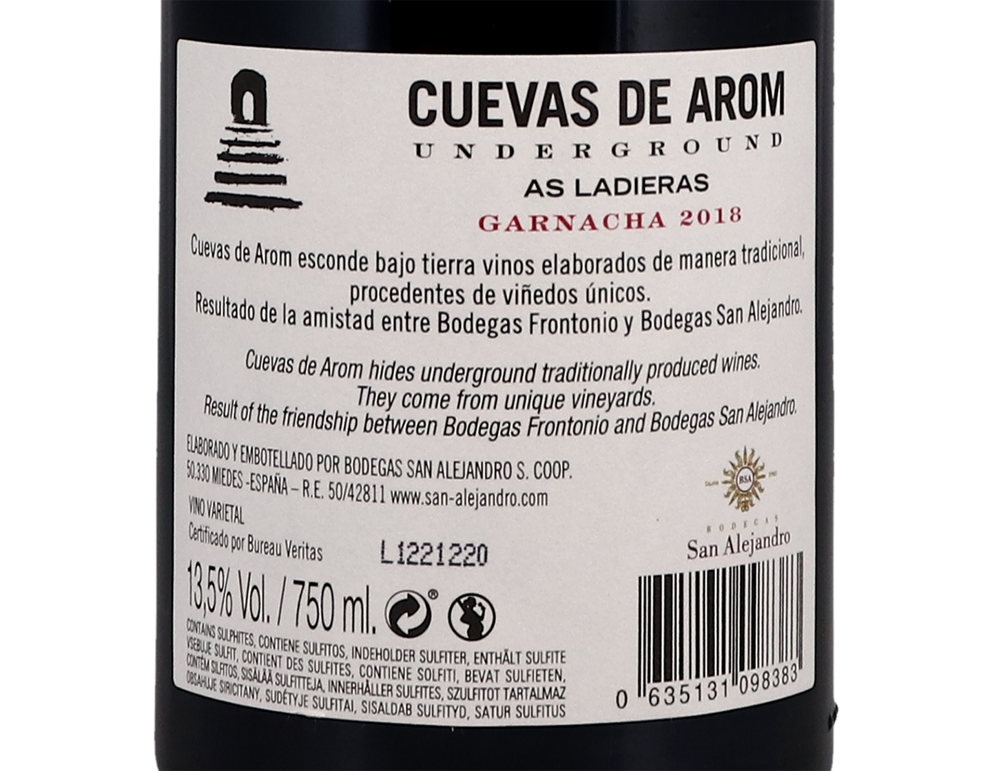Cuevas de Arom As Ladieras Garnacha 2018