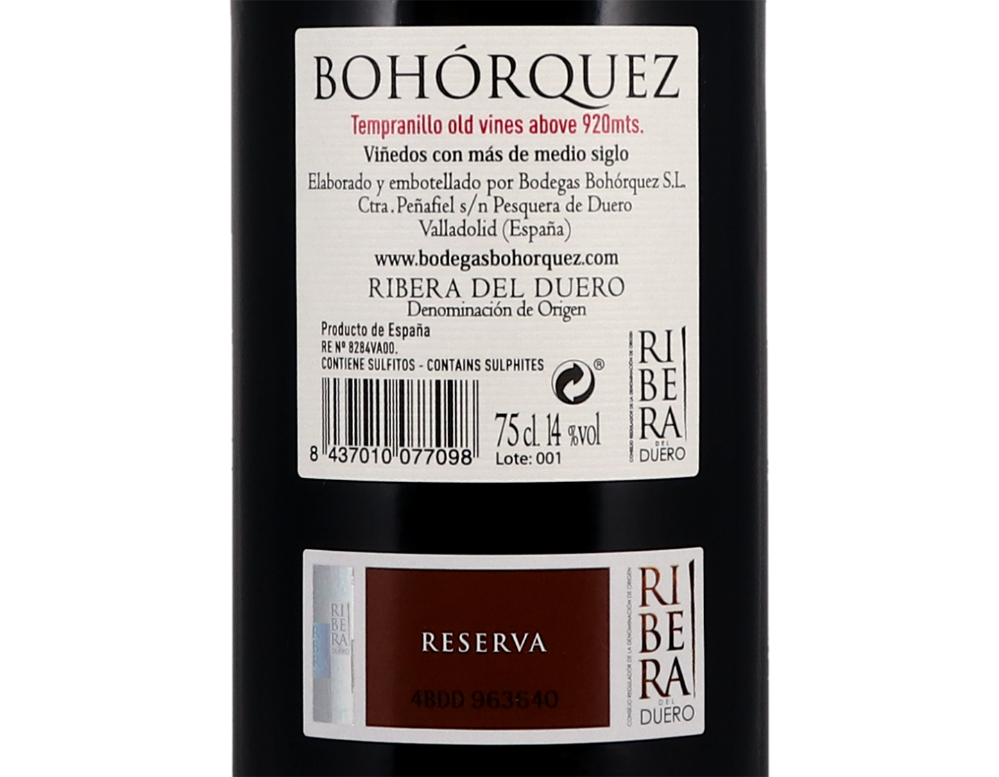 Bohorquez Reserva Ribera del Duero 2011