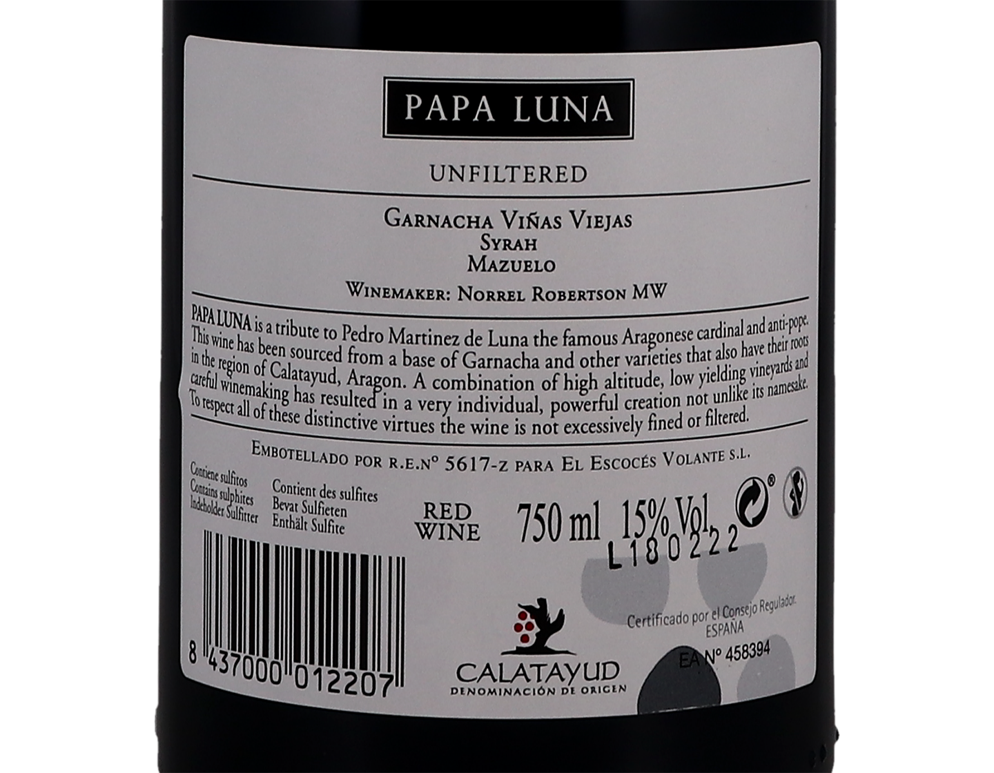 Papa Luna Garnacha Syrah Mazuelo 2020
