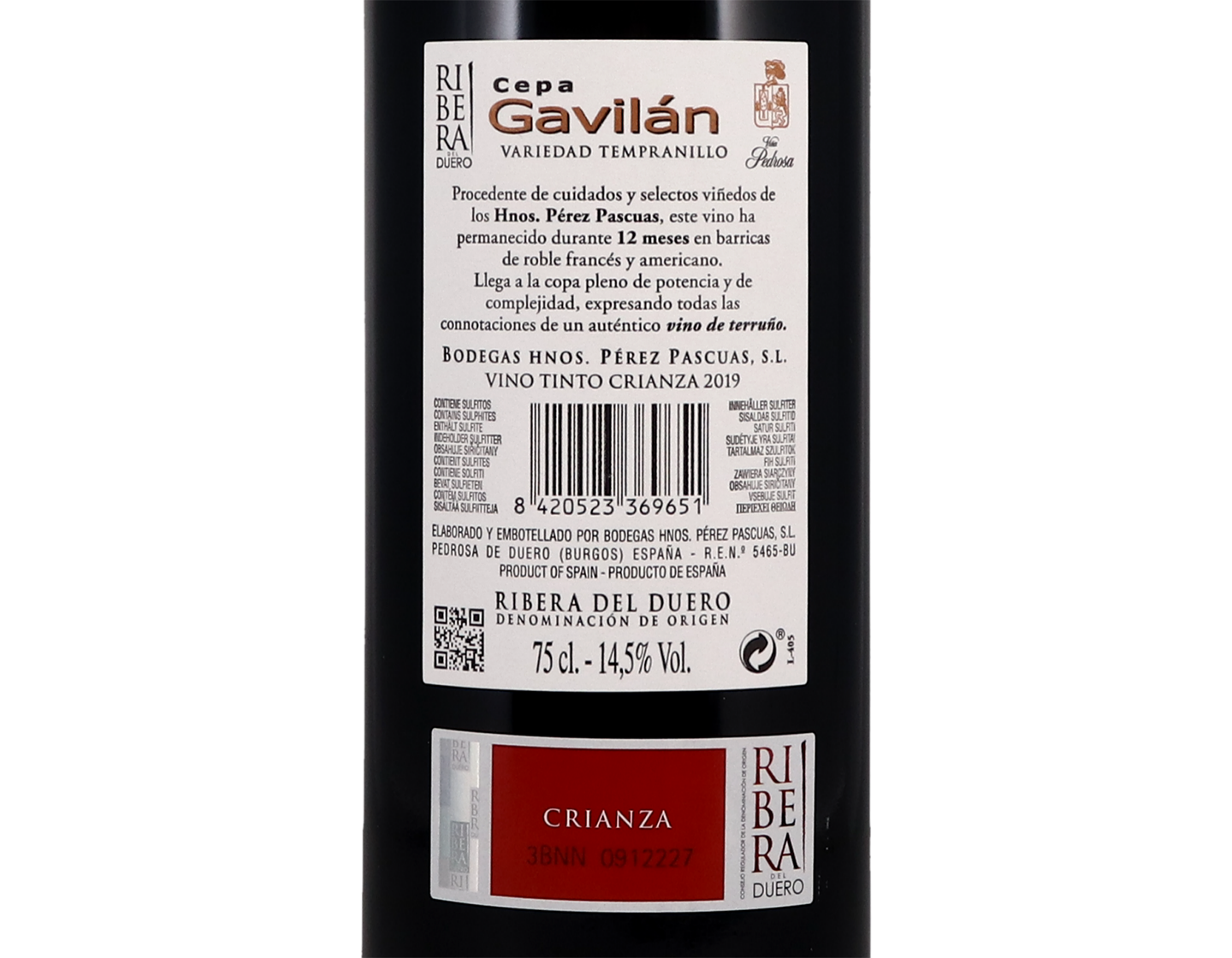 Cepa Gavilan Crianza, Ribera del Duero 2019