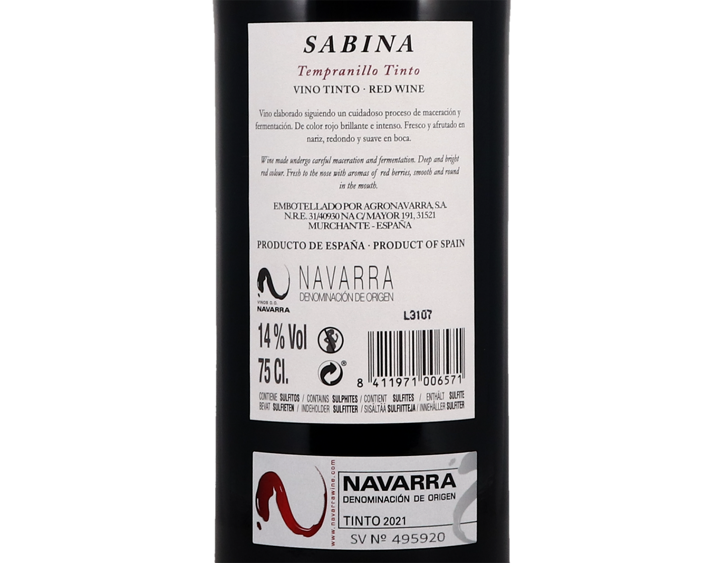 Sabina Tempranillo Navarra 2021