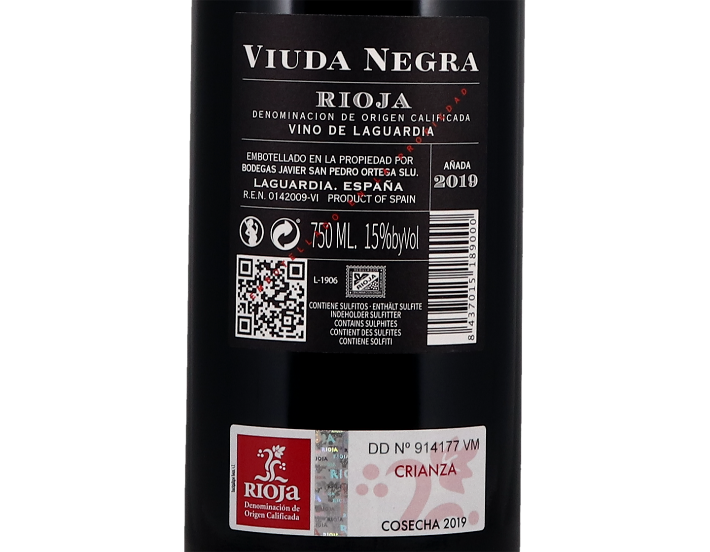 Javier San Pedro Viuda Negra Crianza Rioja 2019