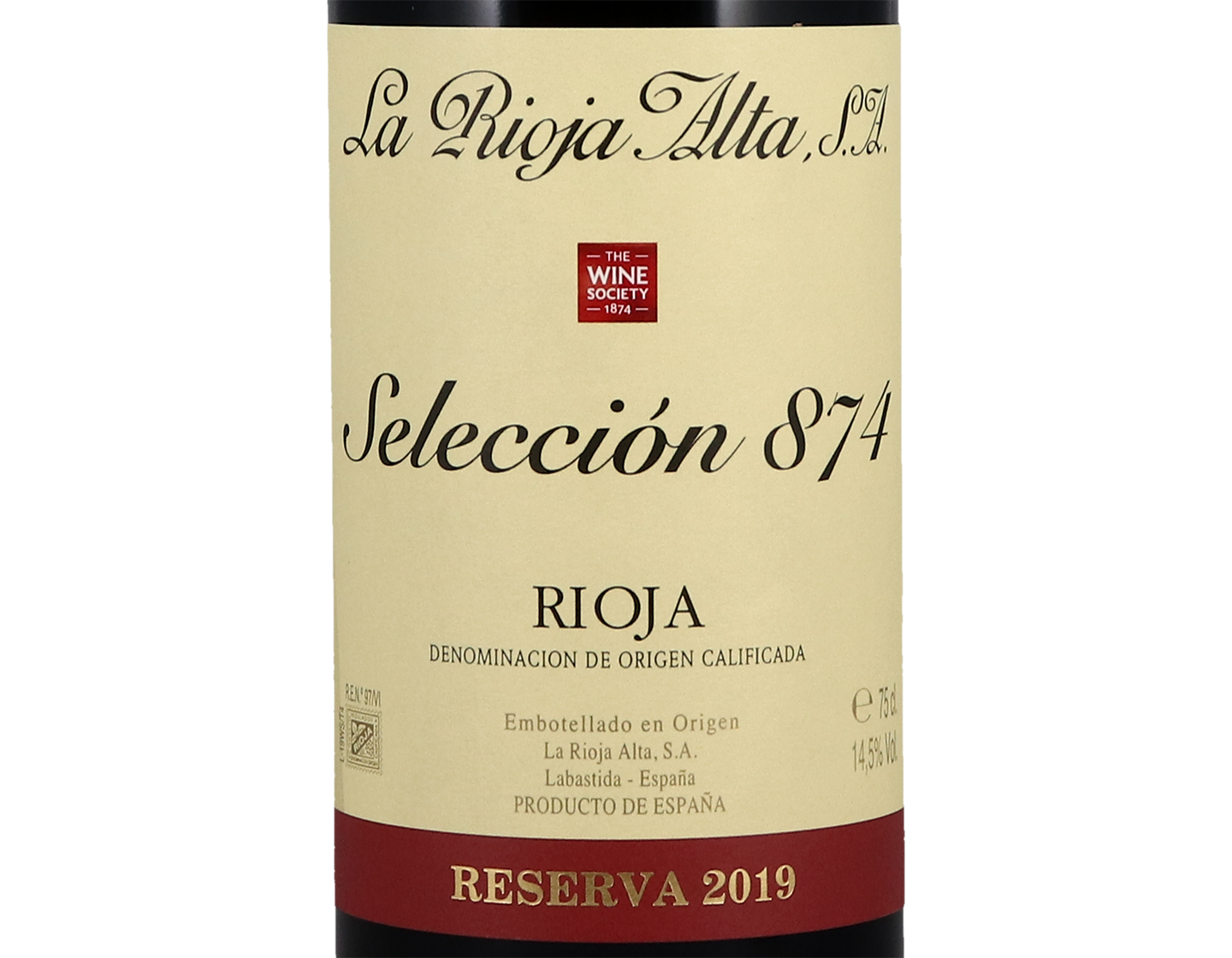 La Rioja Alta Seleccion 874 Reserva Rioja 2019