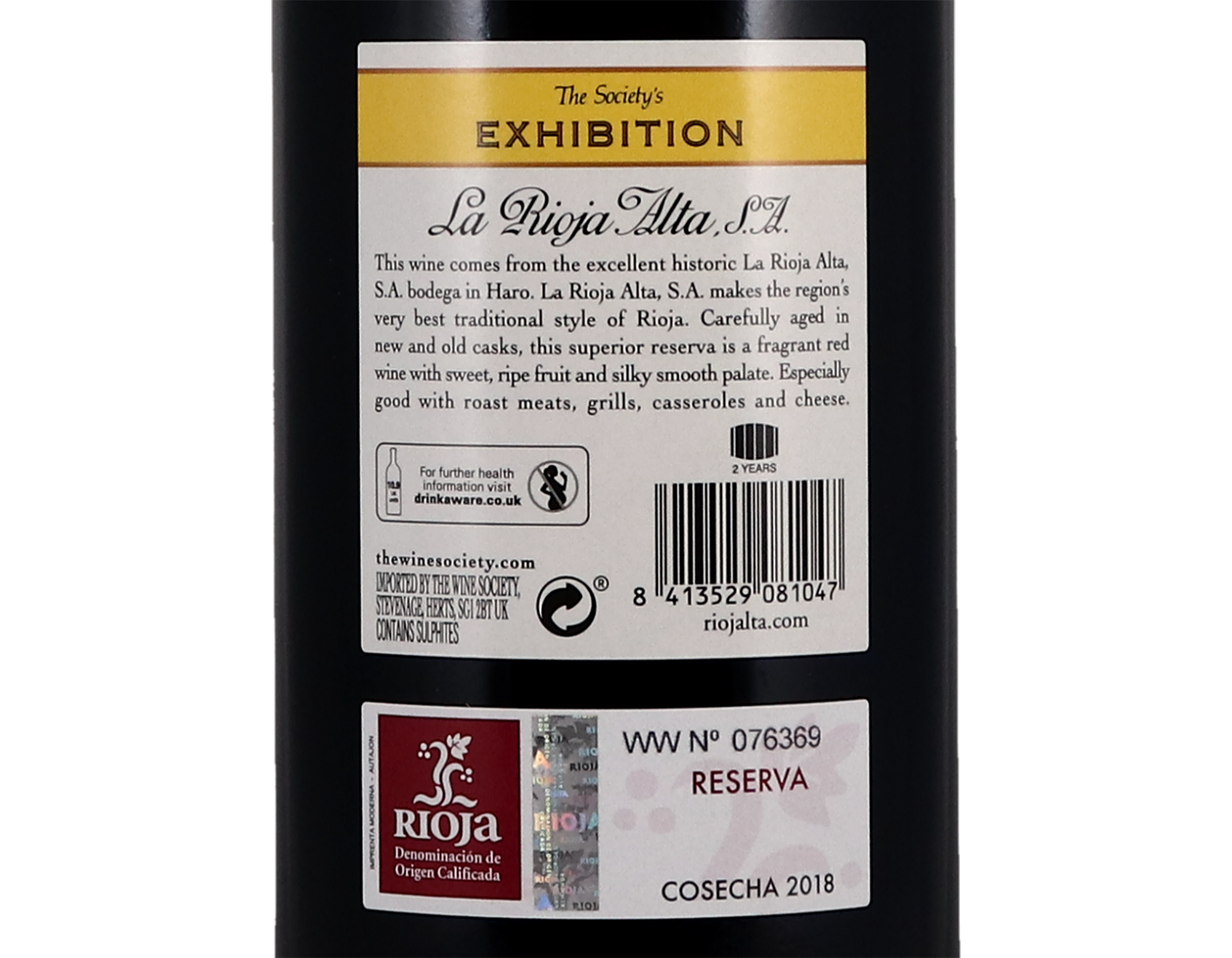 The Society's Exhibition Rioja Reserva 2018
