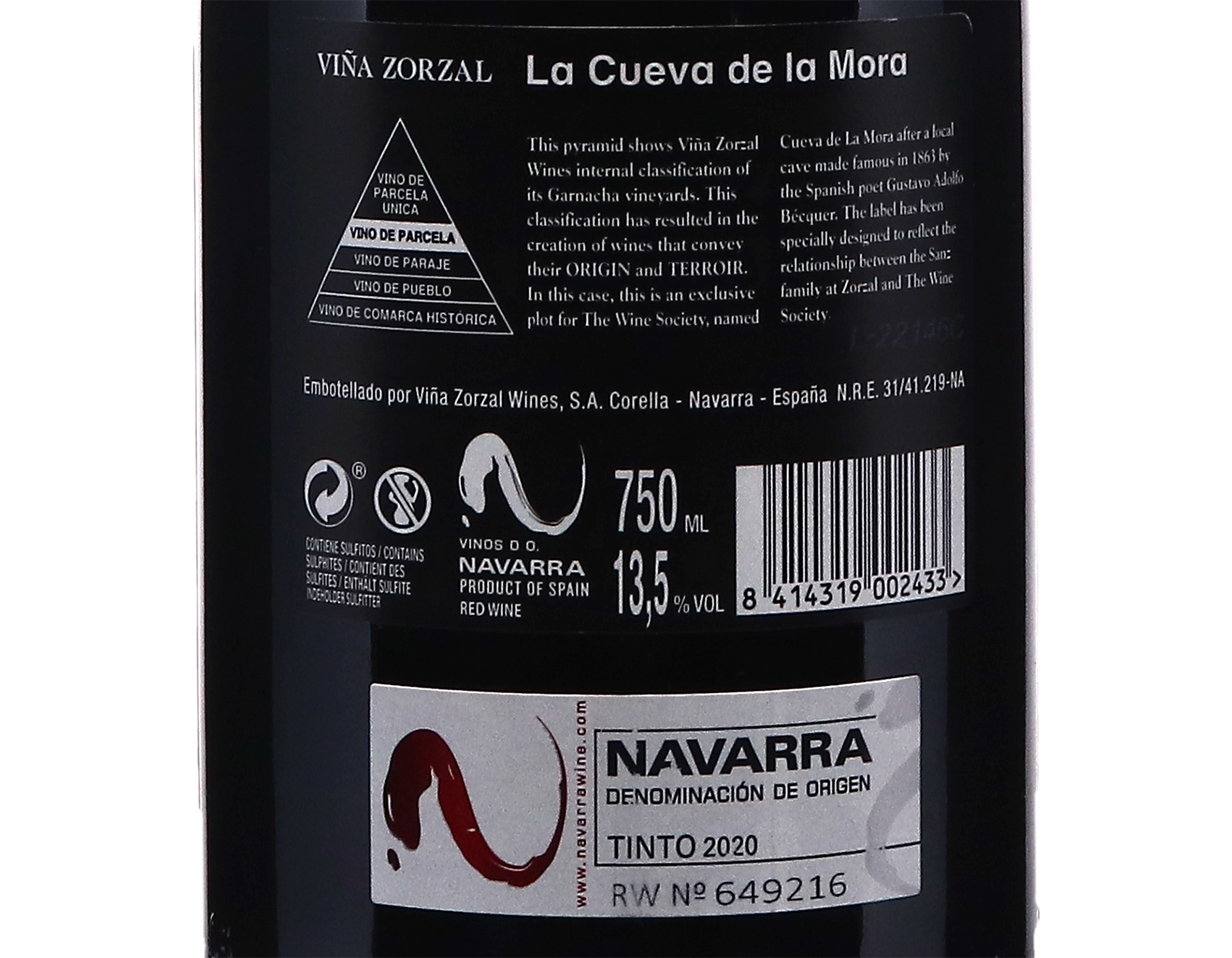 Vina Zorzal Cueva de la Mora Garnacha Navarra 2020