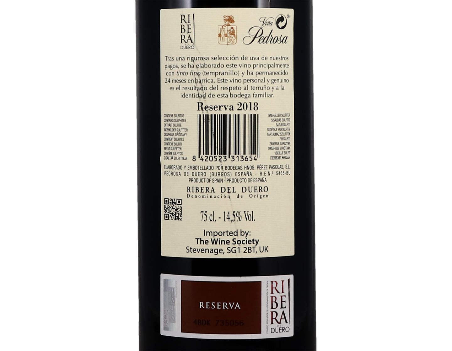 Vina Pedrosa Reserva Ribera del Duero 2018