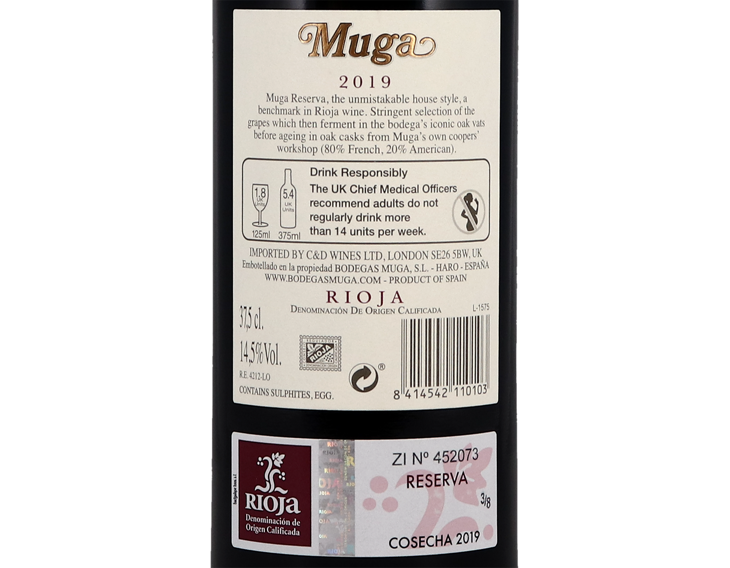 Half bottle of Muga Reserva Rioja 2019