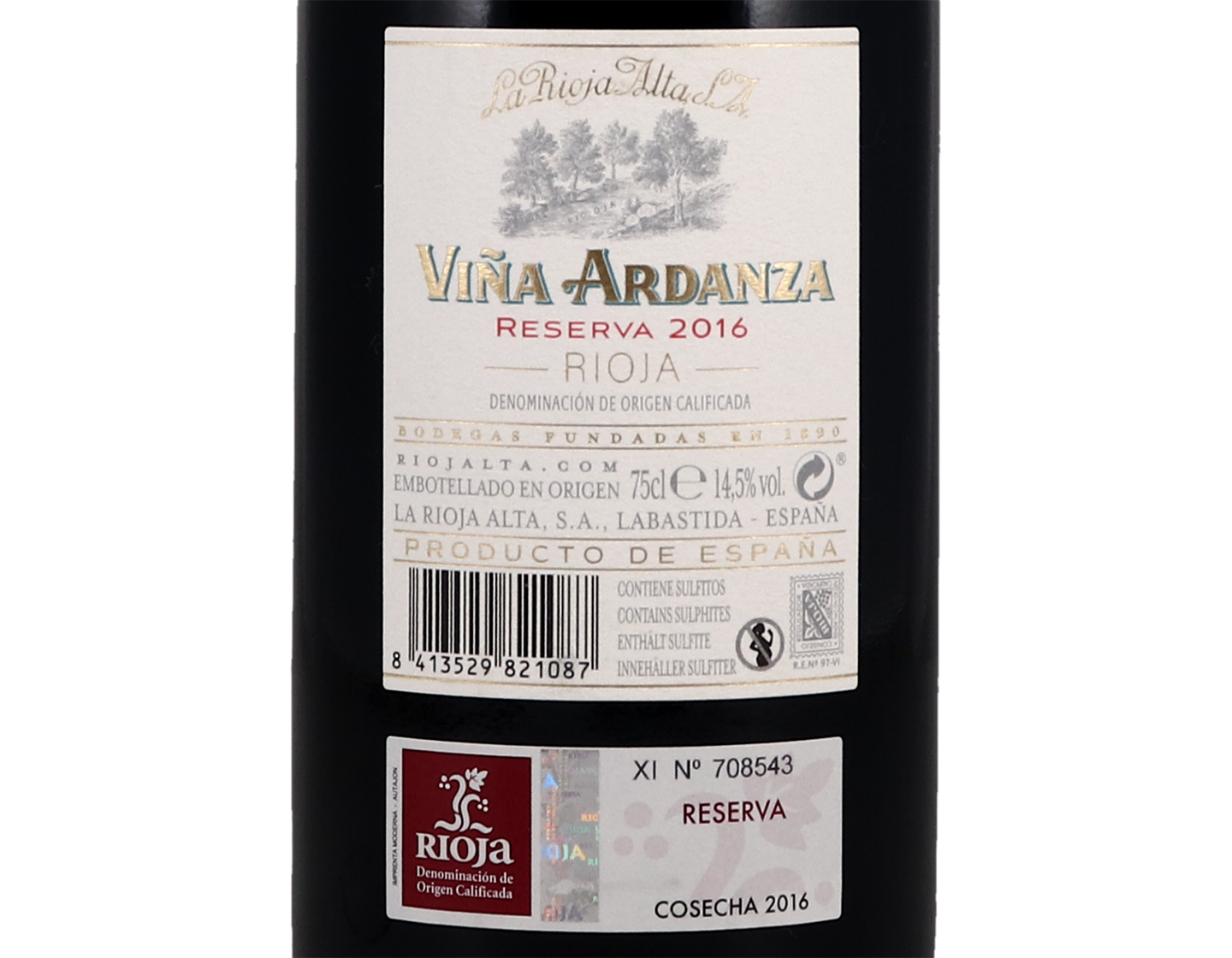 La Rioja Alta Vina Ardanza Reserva Rioja 2016