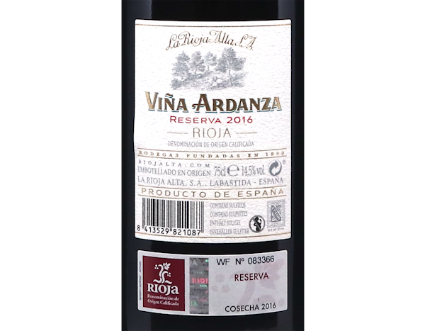 La Rioja Alta Viña Ardanza Reserva, Rioja 2016