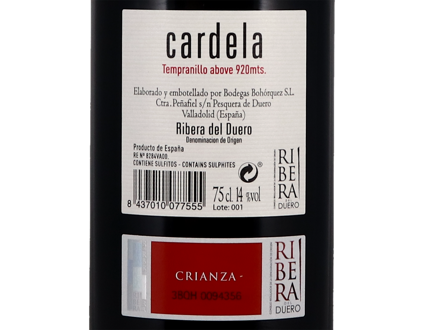 Bohorquez Cardela Ribera del Duero 2018