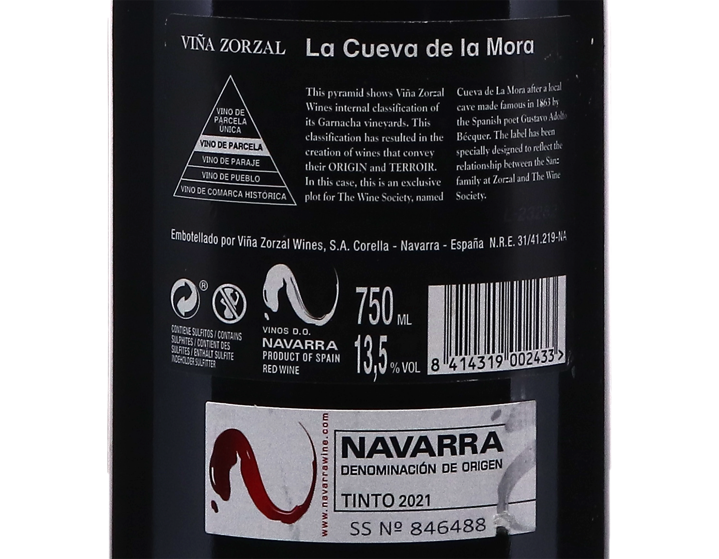 Vina Zorzal Cueva de la Mora Garnacha Navarra 2021