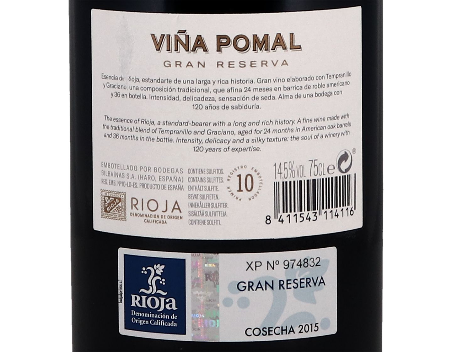 Vina Pomal Gran Reserva 2015