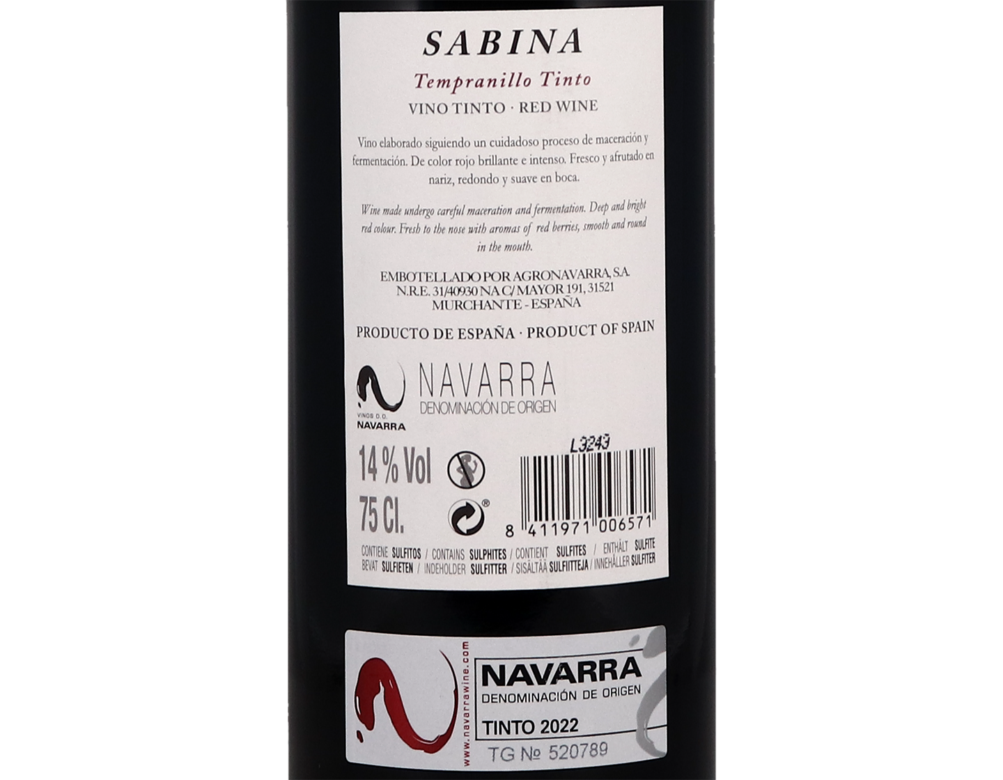 Sabina Tempranillo Navarra 2022