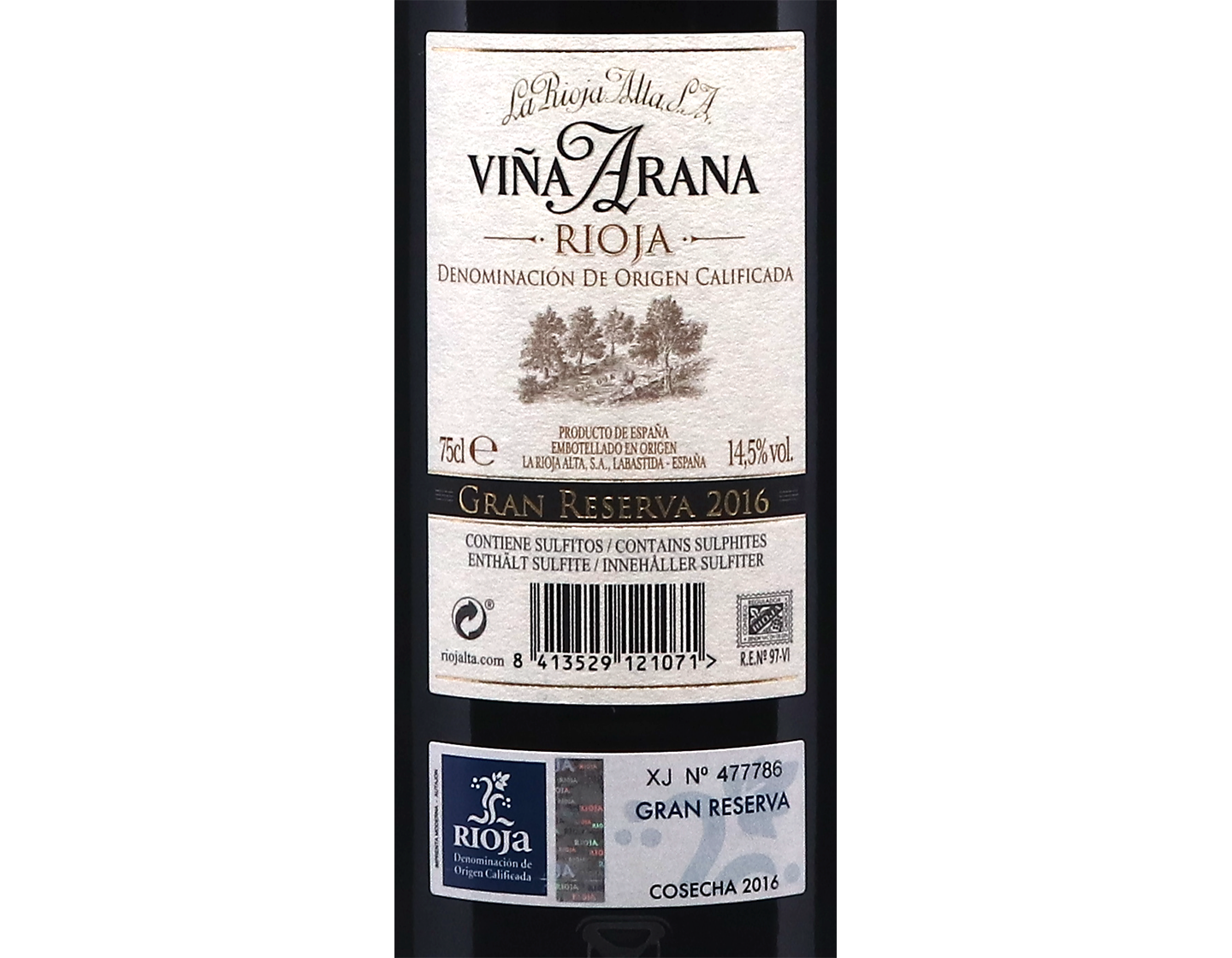 La Rioja Alta Vina Arana Gran Reserva Rioja 2016