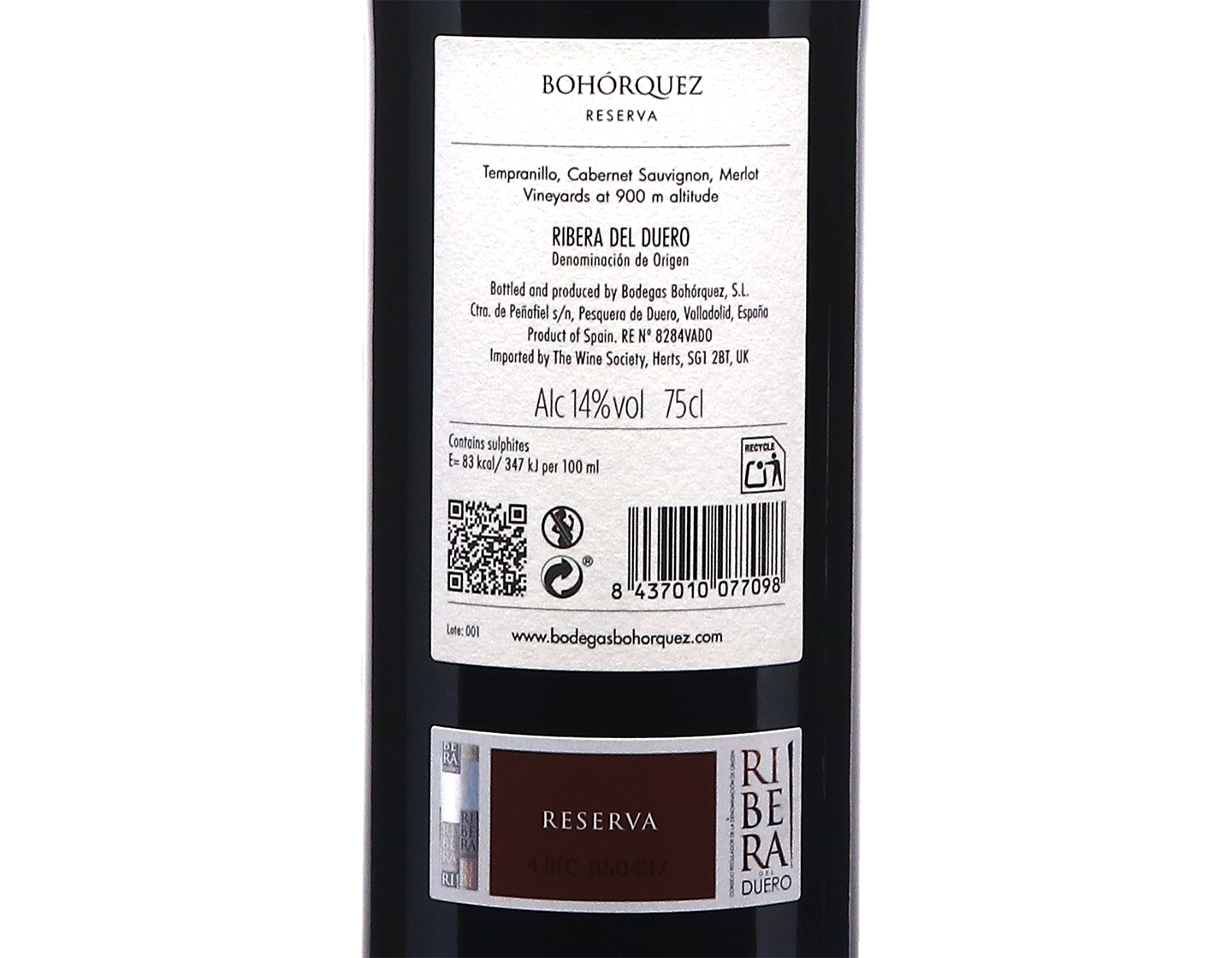 Bohórquez Reserva, Ribera del Duero 2019