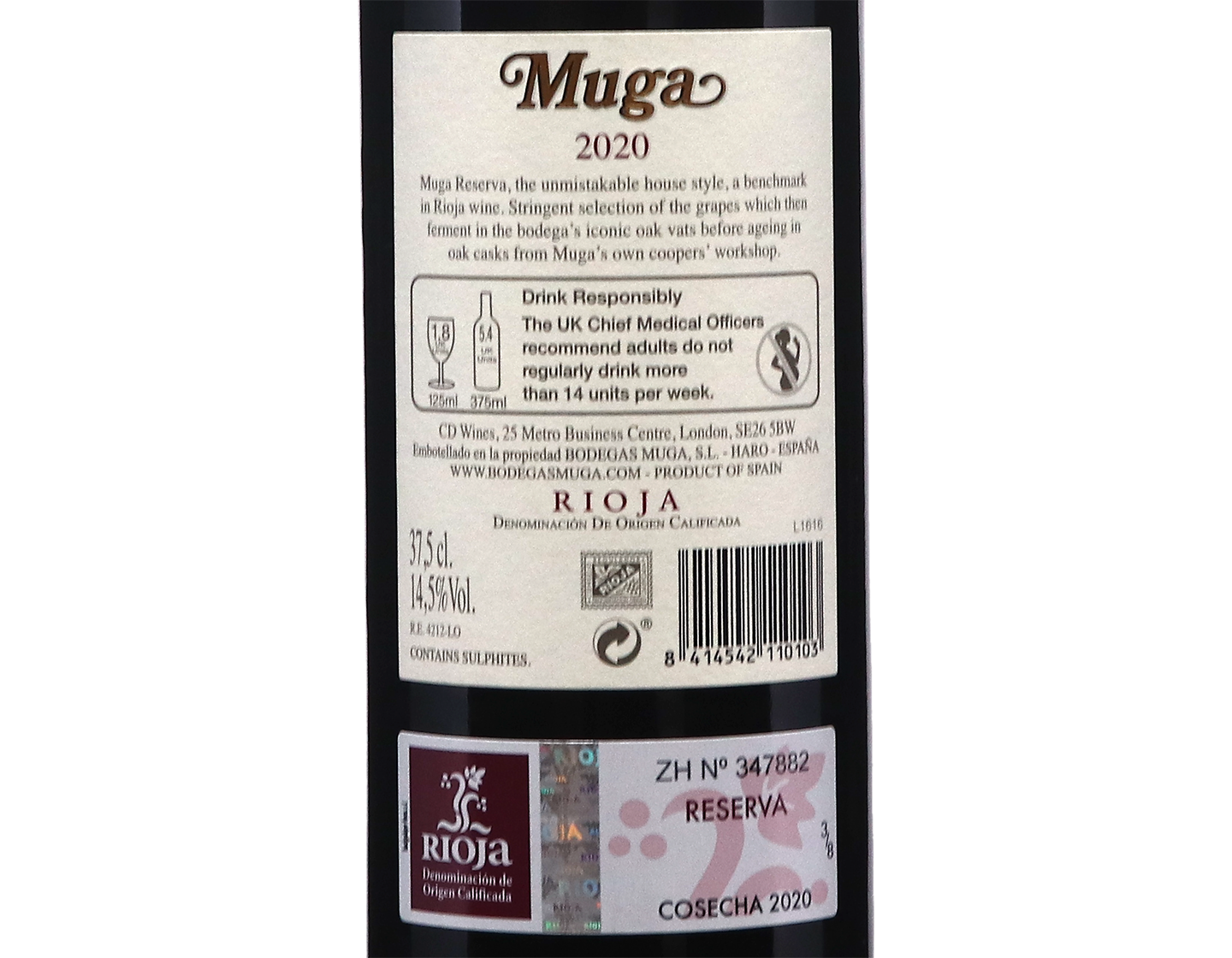 Half bottle of Muga Reserva Rioja 2020