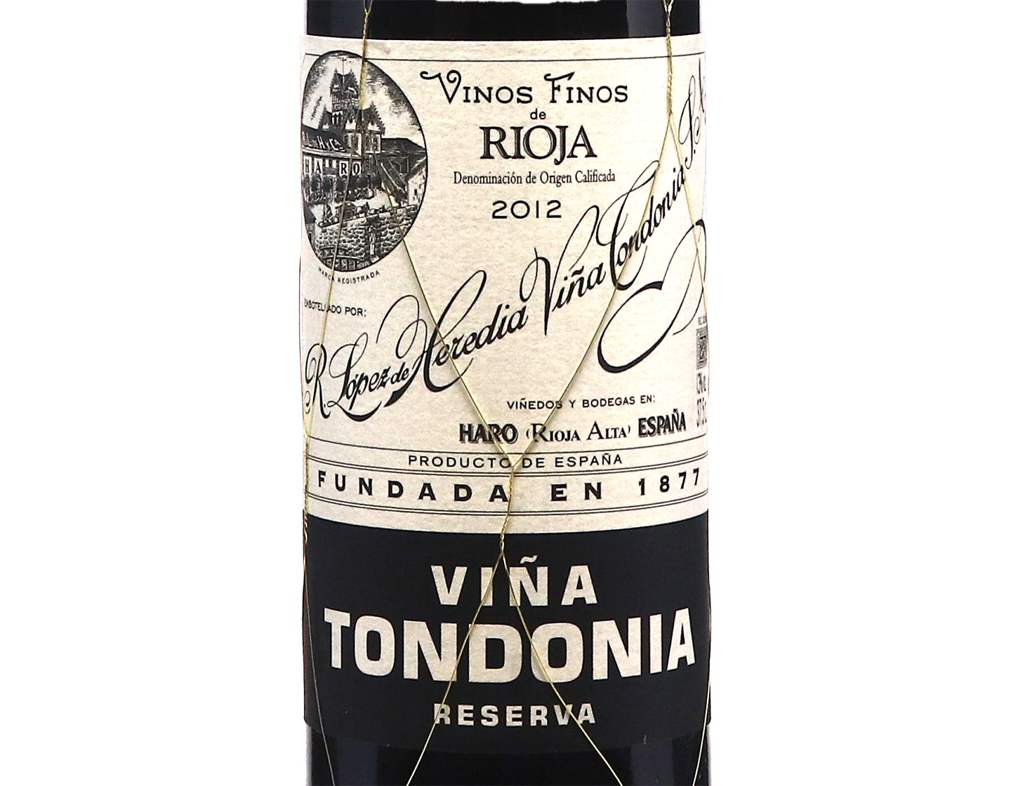 Half bottle of Lopez de Heredia Vina Tondonia Reserva Rioja 2012