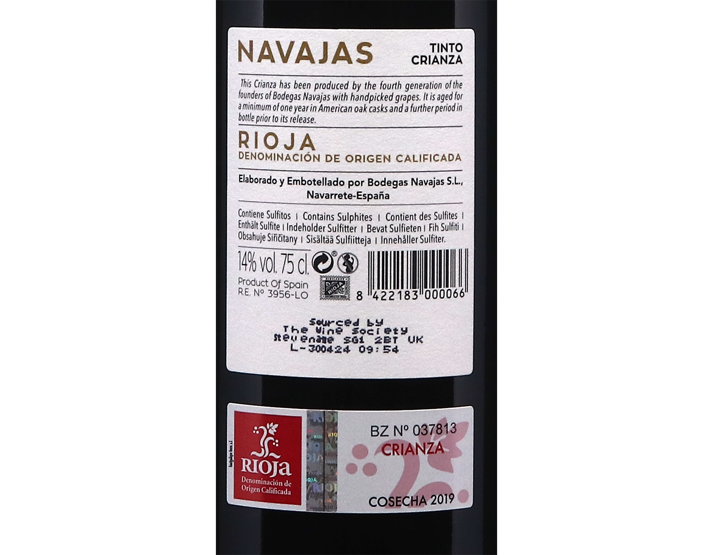 Navajas Crianza Rioja 2019