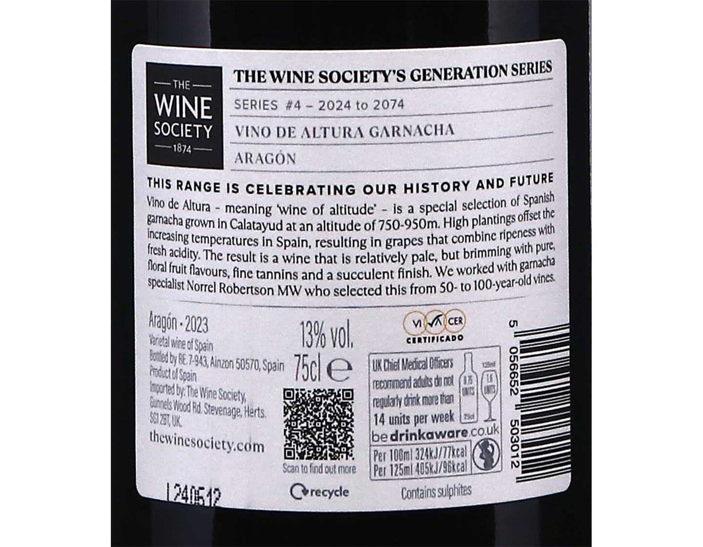 The Wine Society's Generation Series Vino de Altura Garnacha 2023