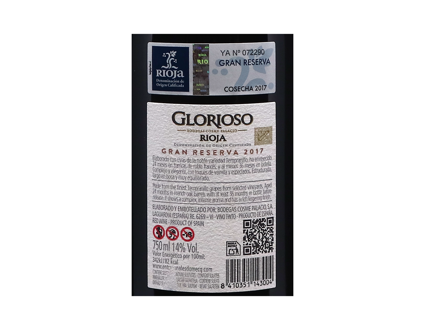 Glorioso Gran Reserva Rioja 2017