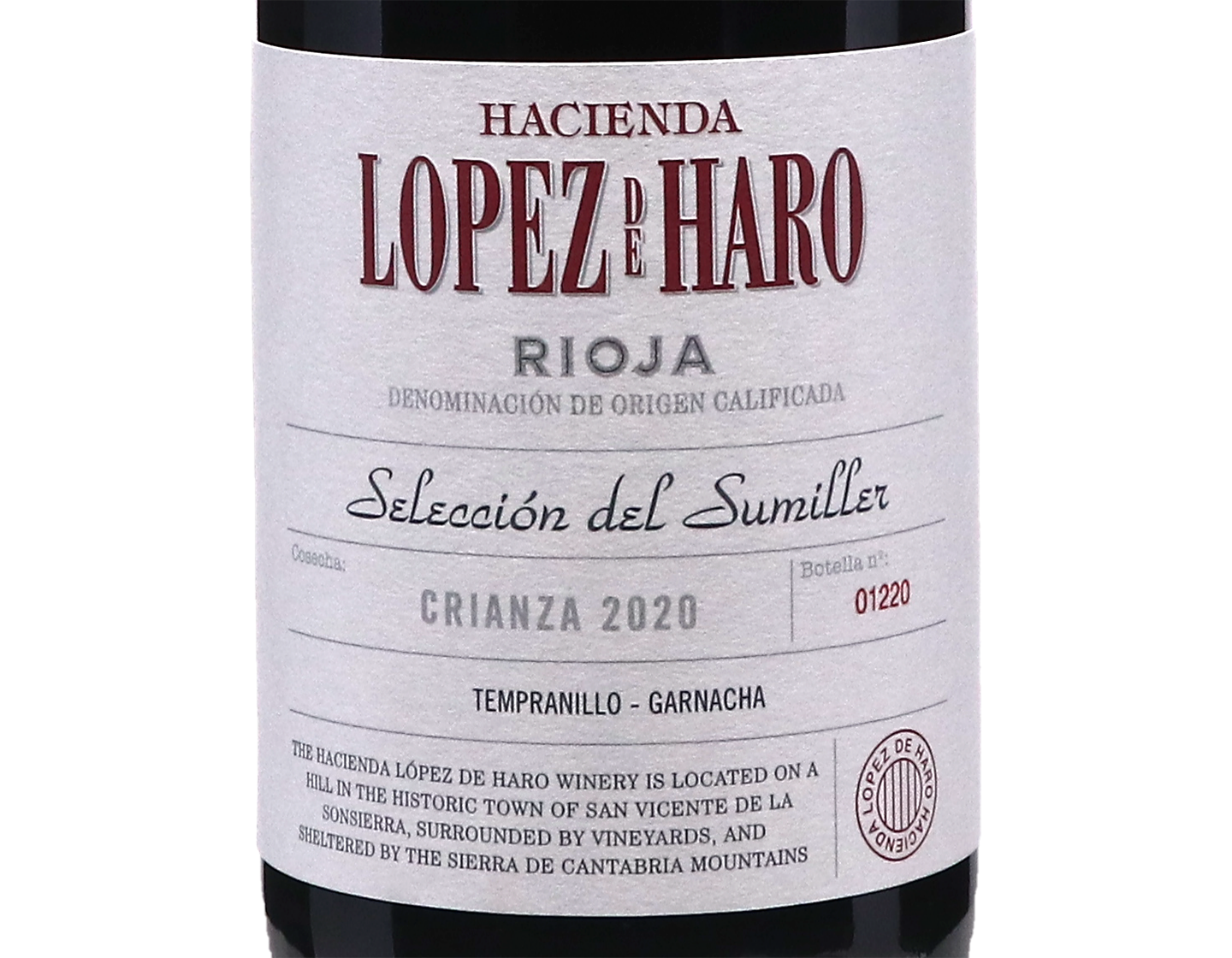 Lopez de Haro Seleccion del Sumiller Crianza 2020