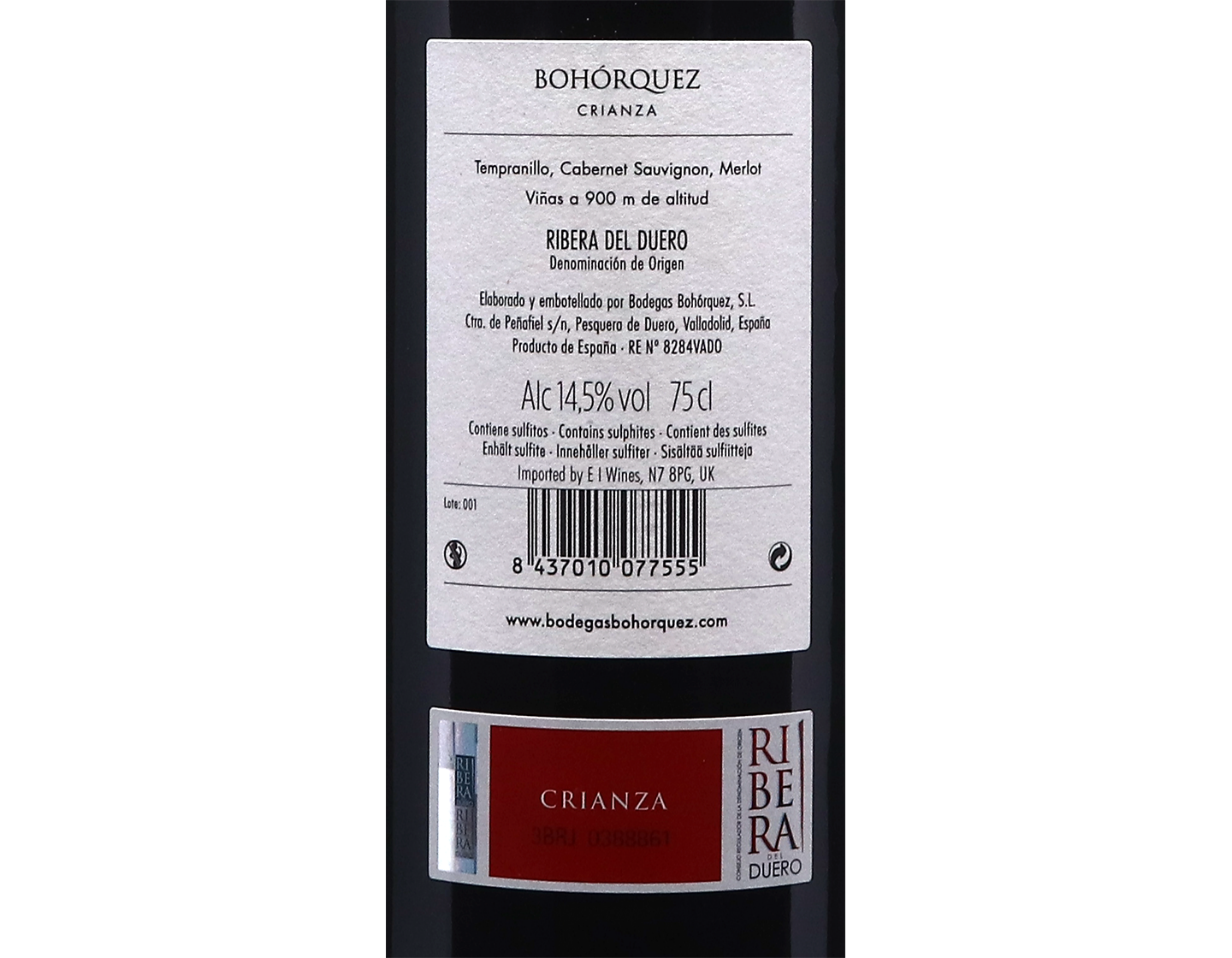 Bohorquez Crianza Ribera del Duero 2020