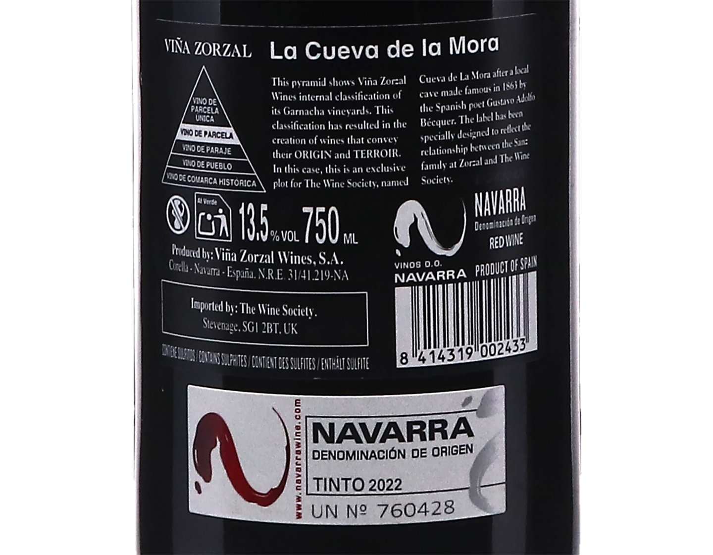 Viña Zorzal Cueva de La Mora Garnacha, Navarra 2022