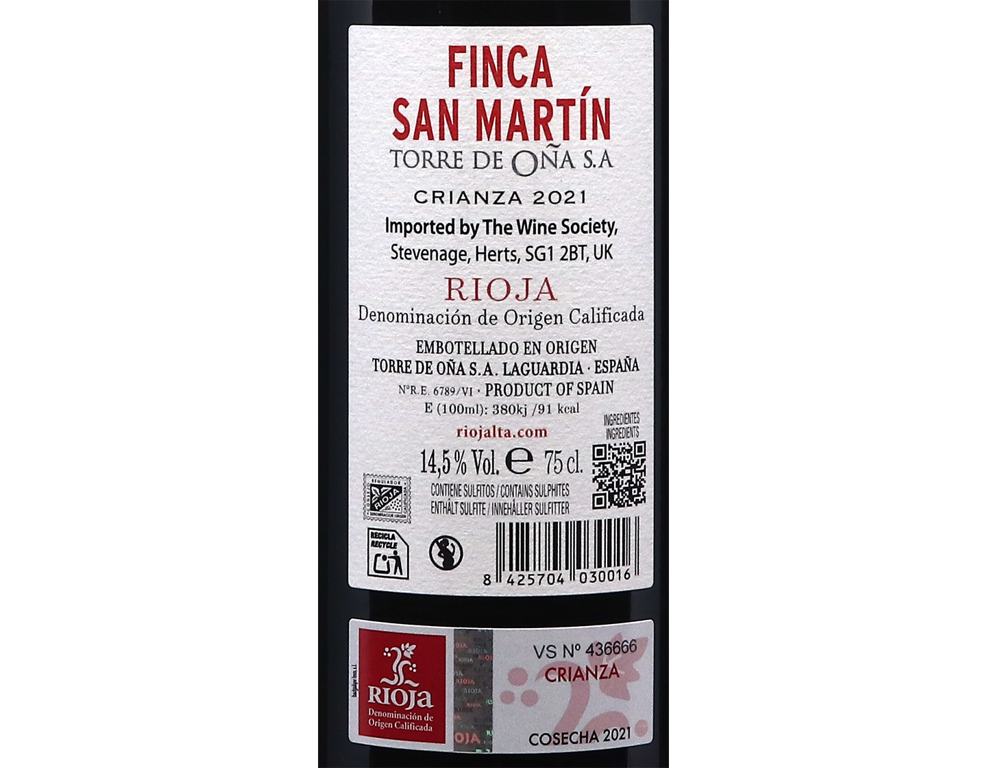 Finca San Martín Crianza, Rioja 2021V2