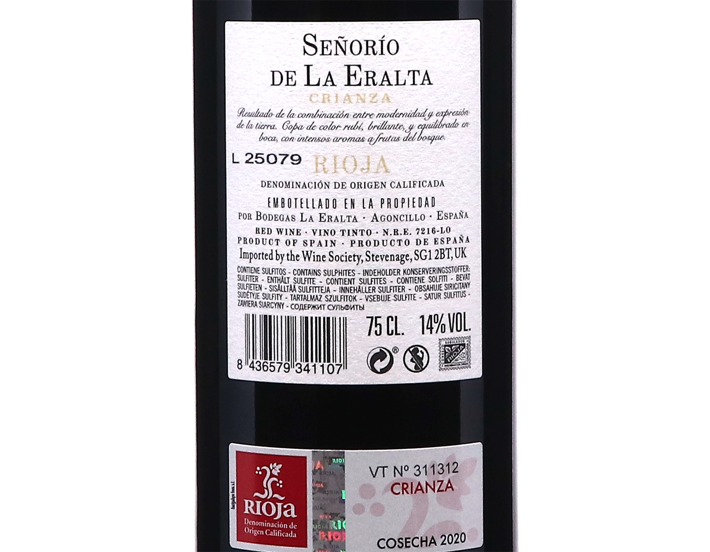 Senorio de la Eralta Crianza Rioja 2020