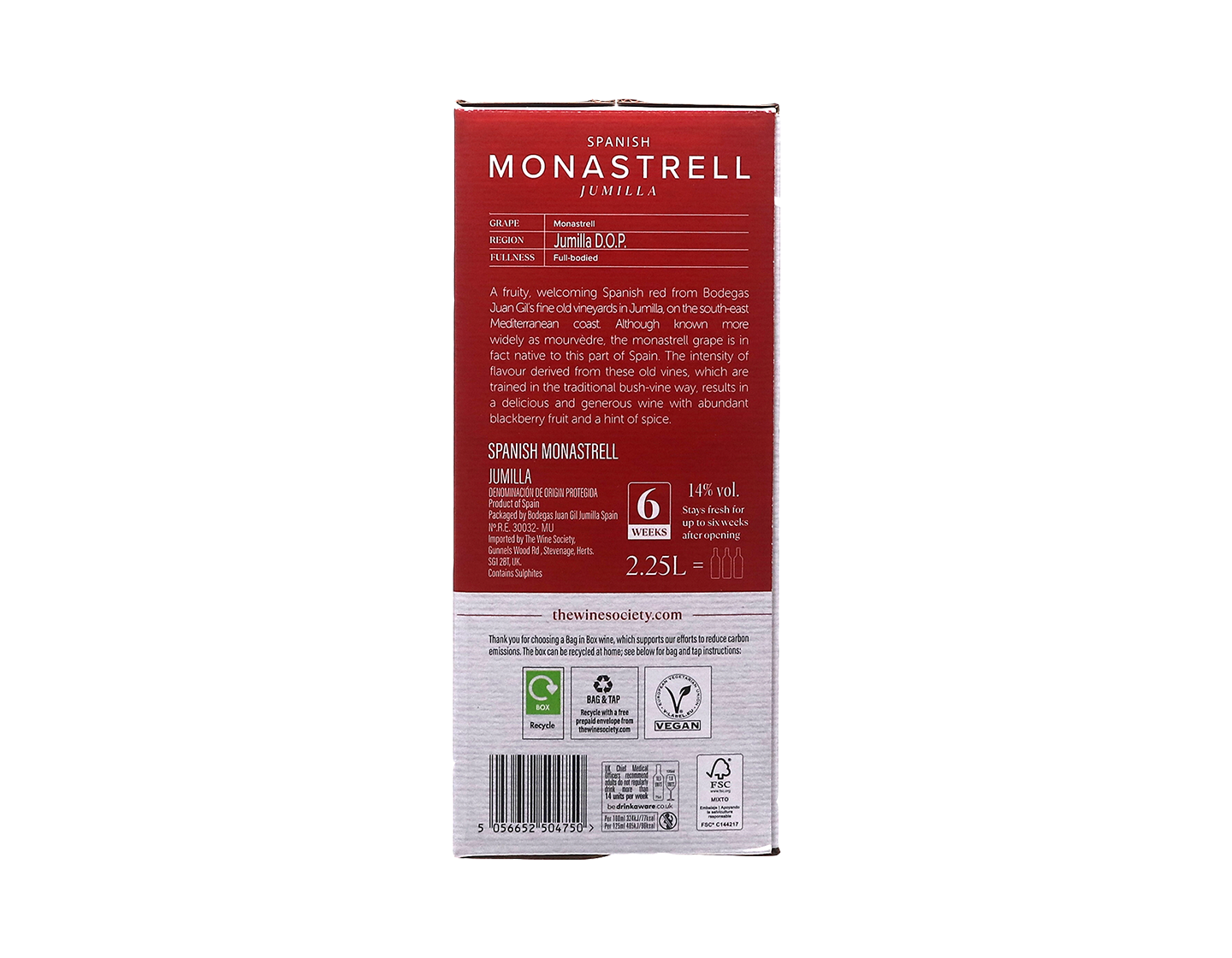 The Society's Spanish Monastrell Jumilla 2024 Bag in Box 2.25 Litre