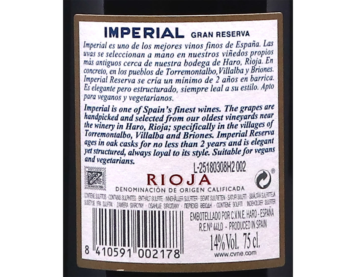 CVNE Imperial Gran Reserva 2018