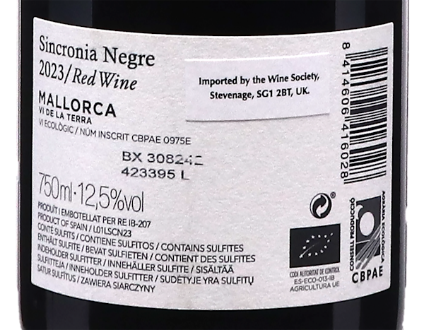 Sincronia Negre Callet Merlot, Vi de la Terra Mallorca 2023
