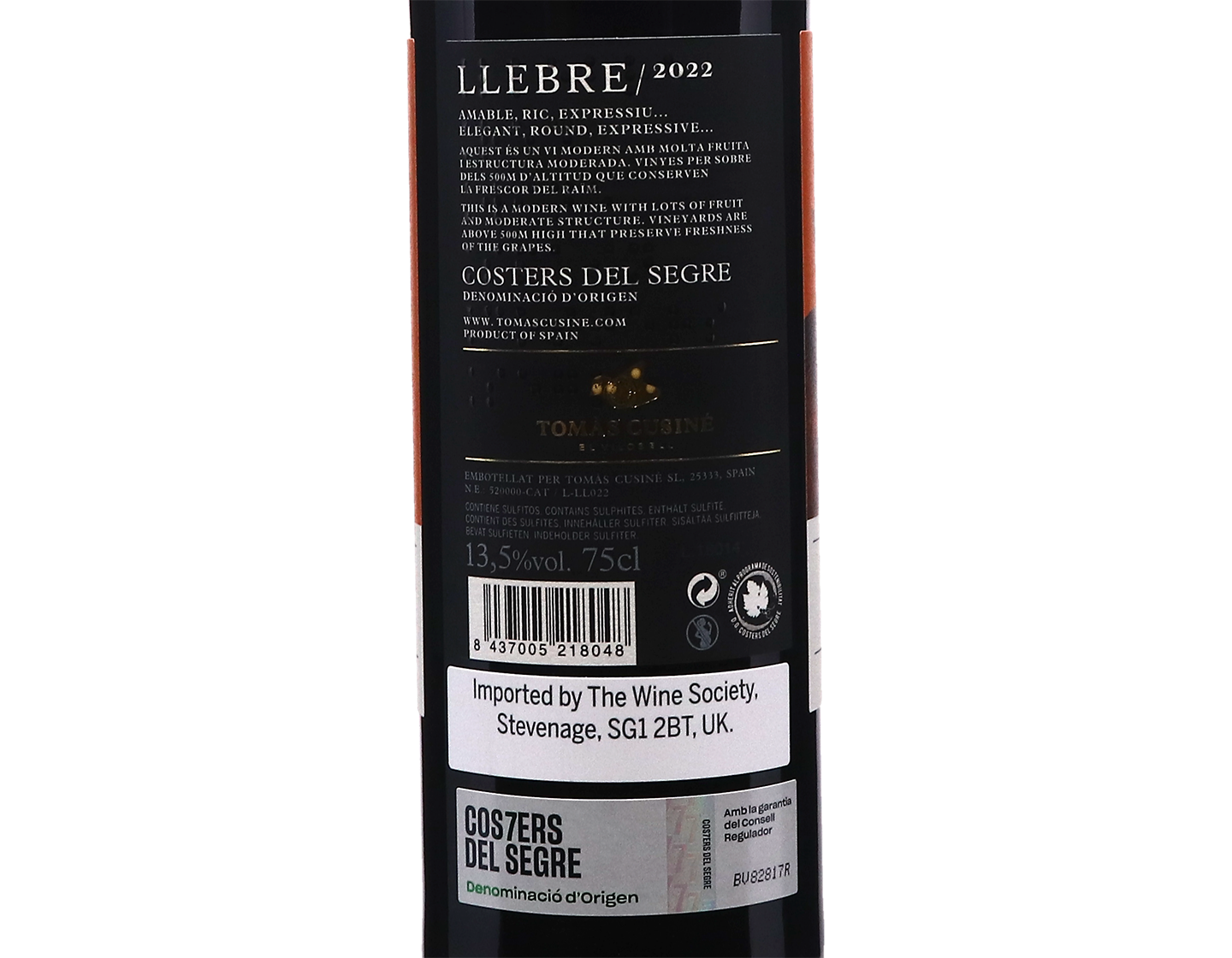 Tomas Cusine Llebre Costers del Segre 2022