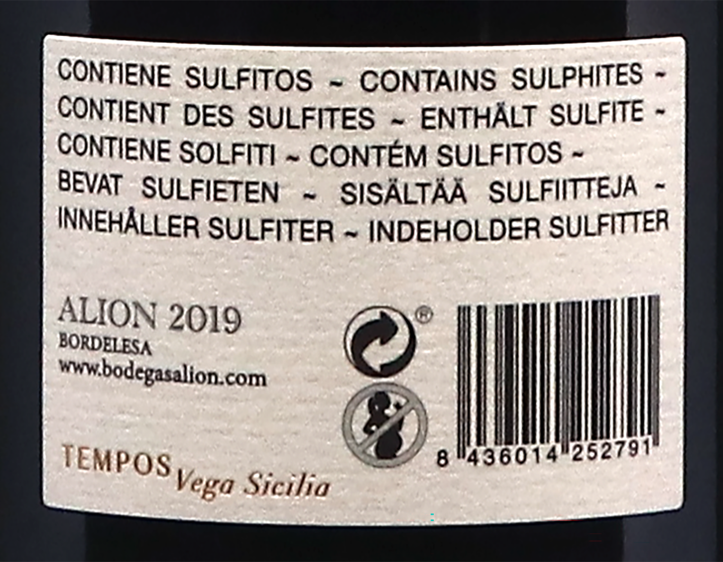 Vega Sicilia Alion Ribera del Duero 2019