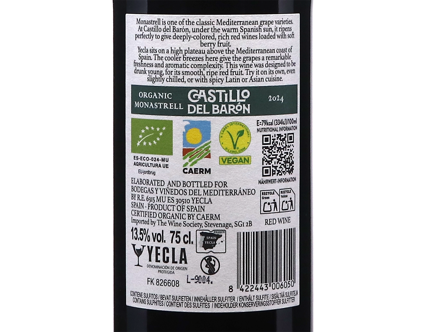 Castello del Baron Monastrell Yecla 2024 ORGANIC