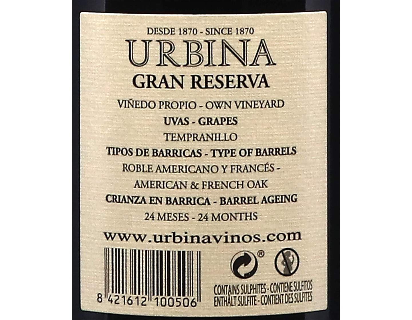 Bodegas Urbina Gran Reserva Blue Label 2004