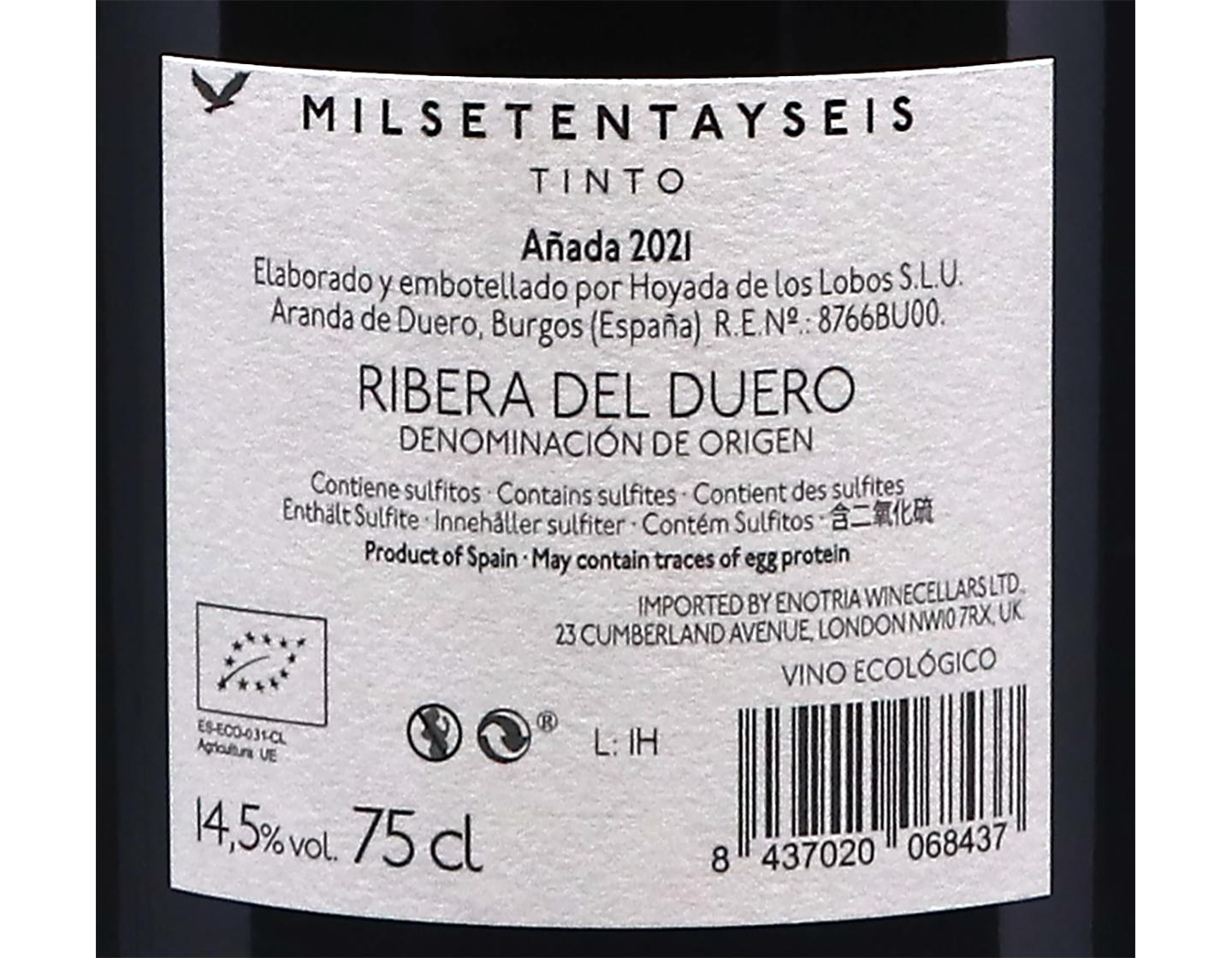 Milsetentayseis Tinto 2021, Ribera del Duero